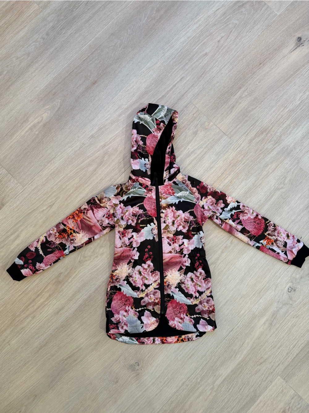 Girls’ Molo Softshell Floral Jacket with Detachable Hood